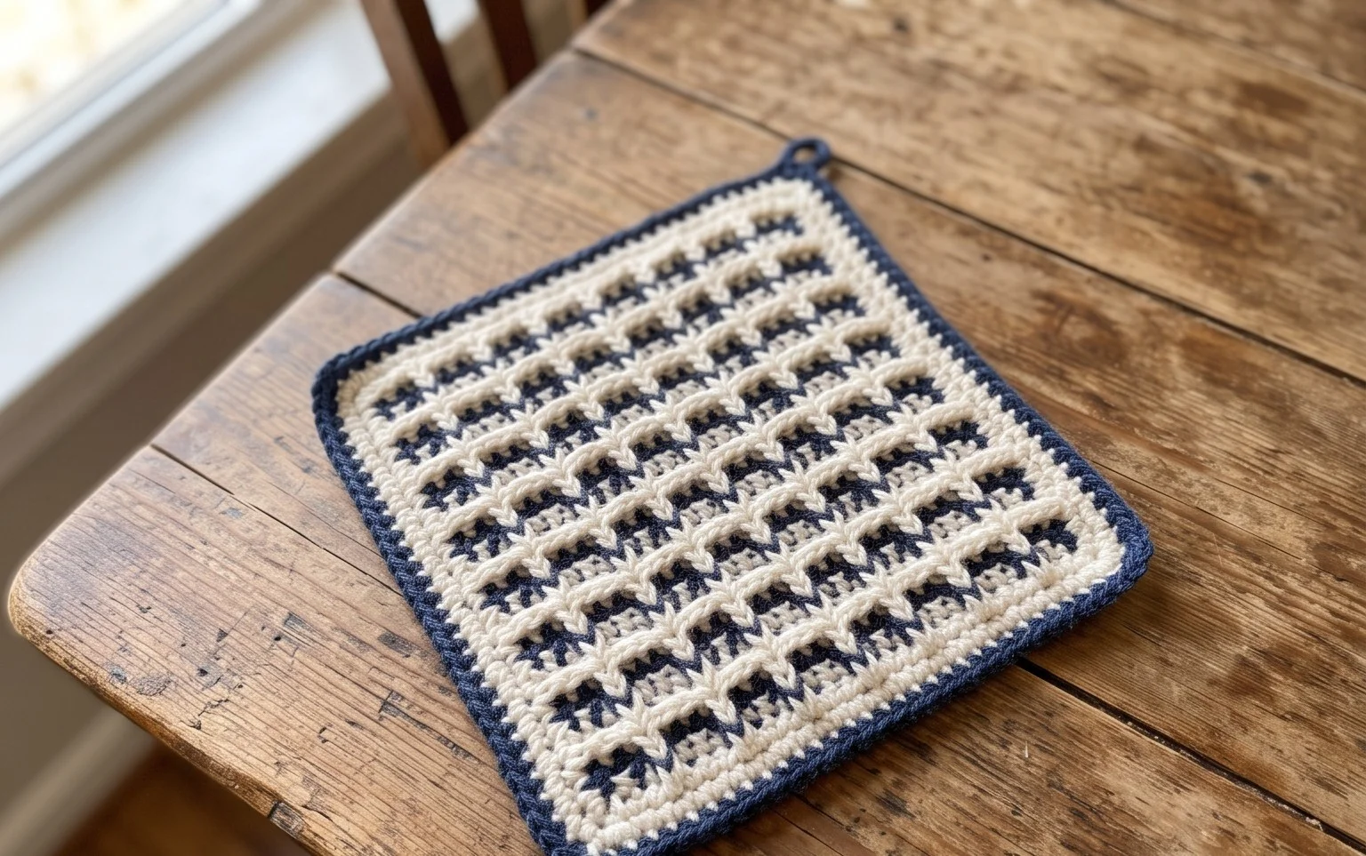 Diamond Waffle Hot Pads: Free Easy Crochet Pattern