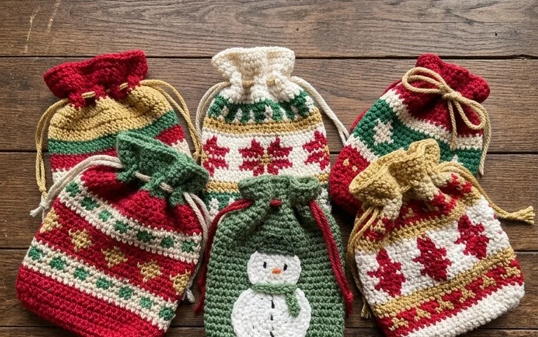12 Easy Christmas Gift Sack Free Crochet Patterns to Make
