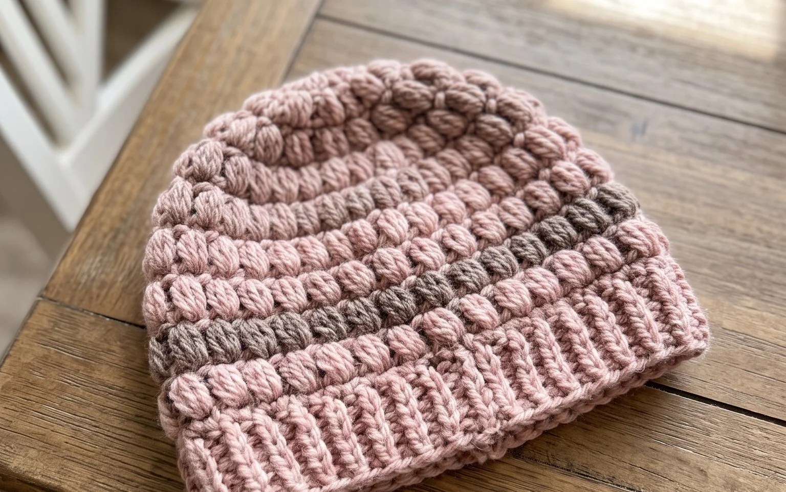 Fast Crochet Hat Pattern: Puff Stitch Beanie Tutorial